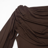 EVE Ruched Shawl Crop Top GDSF-Q26TP252