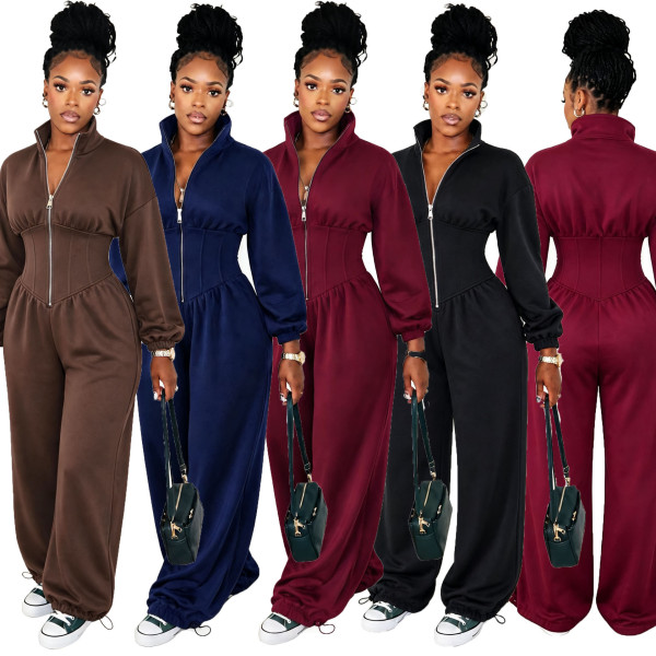 EVE Long Sleeve Zipper Casual Jumpsuit CM-61012