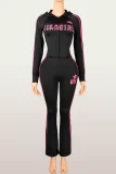 EVE Letter Printed Long Sleeve Two Piece Pants Set GXIY-K26L1645