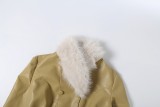 EVE Fur Neck Long Sleeve Leather Jackets Coats DLSF-K6L20060A