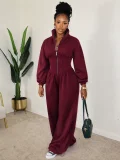 EVE Long Sleeve Zipper Casual Jumpsuit CM-61012
