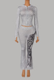 EVE Leopard Printed Hoodies Two Piece Pants Set YWXS-K26L3058