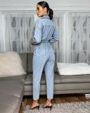 EVE Long Sleeve Lapel Denim Jumpsuit OSM-4509