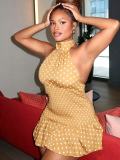 EVE Polka Dot Printed Backless Mini Dress GADE-11593