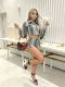 EVE Snake Printed Long Sleeve Two Piece Shorts Set MEM-88731
