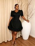 EVE V Neck Short Sleeve Slim Mini Dress GADE-11502