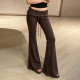 EVE Rivet Solid Color Knits Flare Pants GPKJ-MR52452
