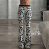 EVE Zebra Stripe Micro Flare Pants GPKJ-MR52425