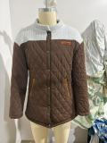 EVE Plus Size Long Sleeve Patchwork Contrast Color Coats GQLK-6413