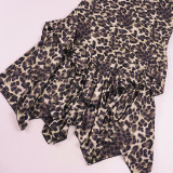 EVE Leopard Printed Ruffles Long Skirts GPKJ-MR52050