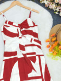 EVE Printed Irregular Sling Maxi Dress GYLY-11175
