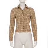 EVE Plaid Long Sleeve Lapel Shirt GPKJ-MR52167