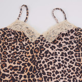 EVE Leopard Printed Lace Patchwork Mini Dress GPKJ-MR52362