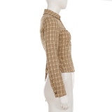 EVE Plaid Long Sleeve Lapel Shirt GPKJ-MR52167