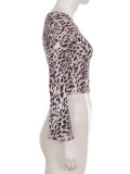 EVE Leopard Printed Long Sleeve T Shirt GPKJ-MR52536