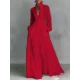 EVE Plus Size Solid Color Long Sleeve Maxi Dress GQLK-1.31