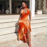 EVE Halterneck Printed Backless Irregular Dress GJYO-JD305975