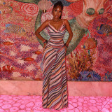 EVE Stripe Color Block Sleeveless Maxi Dress GJYO-JD305976