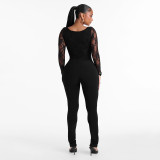 EVE Lace Long Sleeve Square Neck Jumpsuit GDSF-J26JP476