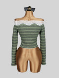 EVE One Shoulder Lace Long Sleeve Top GXIY-K26L3128