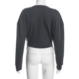 EVE V Neck Long Sleeve Top MXBF-J26TP493