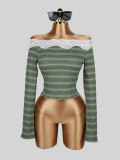 EVE One Shoulder Lace Long Sleeve Top GXIY-K26L3128