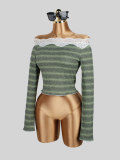 EVE One Shoulder Lace Long Sleeve Top GXIY-K26L3128