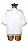 EVE Lace Edge Short Sleeve T Shirt GXIY-K26L2688