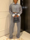 EVE Lapel Long Sleeve Shirt Two Piece Pants Set GHYX-V8111