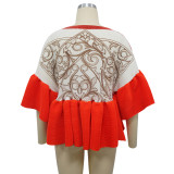 EVE Printed Flare Sleeve Loose Mini Dress YF-11142