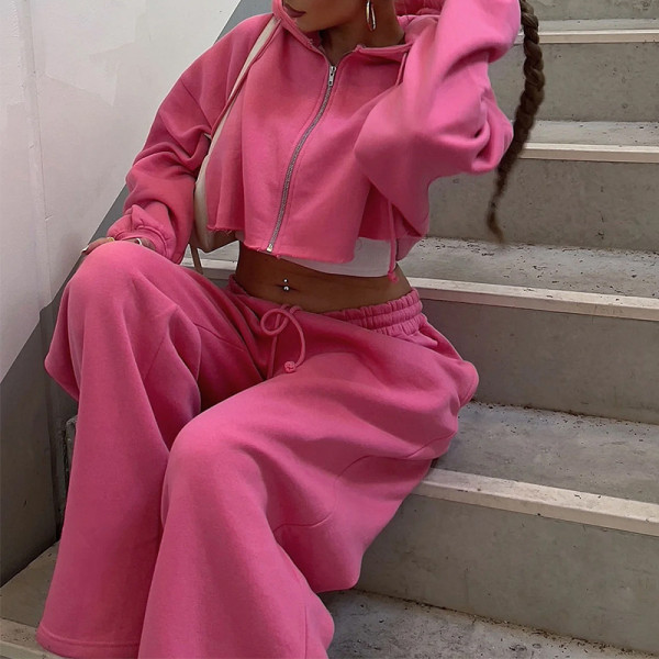 EVE Long Sleeve Sport Sweatshirt Two Piece Pants Set YMZY-0616