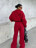 EVE Long Sleeve Zipper Coat Two Piece Pants Set YMZY-56167