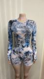 EVE Printed Long Sleeve Romper GNJF-Z&246