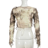 EVE Tie Dye Printed Long Sleeve T Shirt GFRT-30034