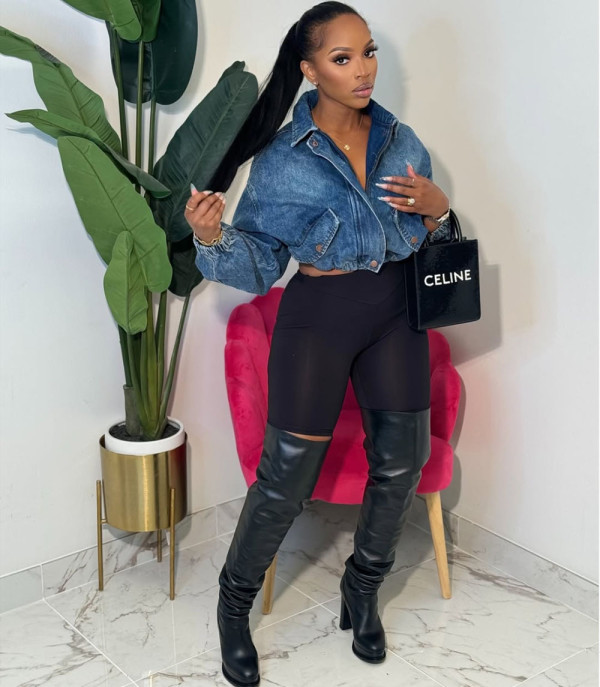 EVE Fashion Lapel Long Sleeve Denim Jackets GAKF-A50810