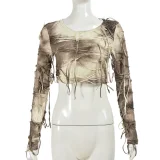 EVE Tie Dye Printed Long Sleeve T Shirt GFRT-30034