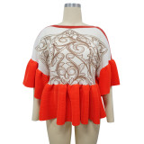 EVE Printed Flare Sleeve Loose Mini Dress YF-11142