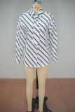 EVE Long Sleeve Stripe Tie Up Shirt GANY-LB3259