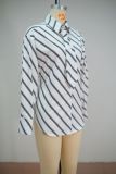 EVE Long Sleeve Stripe Tie Up Shirt GANY-LB3259