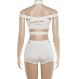 EVE Hollow Out Backless Solid Romper XEF-K6Q20750A
