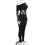 EVE Slash Shoulder Long Sleeve Lace Jumpsuit MXBF-J26JP487