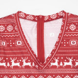 EVE Christmas Print V Neck Romper GDSF-D26RP435