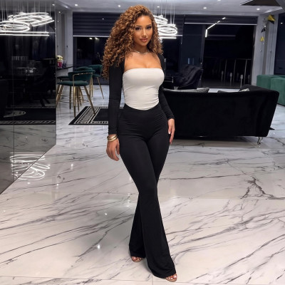 EVE Solid Color Long Sleeve Three Piece Pants Set GZJQ-K6S21381A