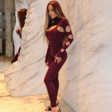 EVE Long Sleeve Hollow Out Two Piece Pants Set GDSF-D26ST412