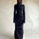 EVE Long Sleeve Hooded Maxi Dress GLAG-D0B3710G