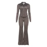 EVE Long Sleeve Stripe Two Piece Pants Set GZJQ-K6S21939A