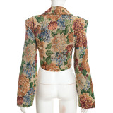 EVE Casual Printed Long Sleeve Zipper Coats GSZM-D26TP385