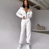 EVE Zipper Long Sleeve Hooded Sweatshirt Sport Pants Suit GLXF-C56105