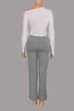 EVE Slash Shoulder Long Sleeve Two Piece Pants Set YWXS-K26L3053