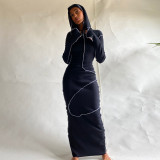 EVE Long Sleeve Hooded Maxi Dress GLAG-D0B3710G